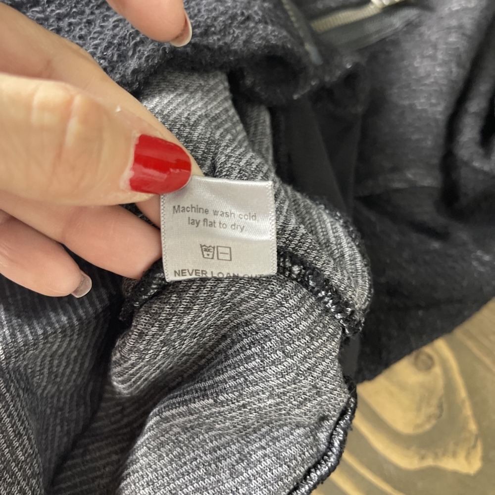 Nation LTD Asymmetric Moto Zip Knit Jacket Womens Size M Soft Black Edgy Casual - Picture 15 of 15